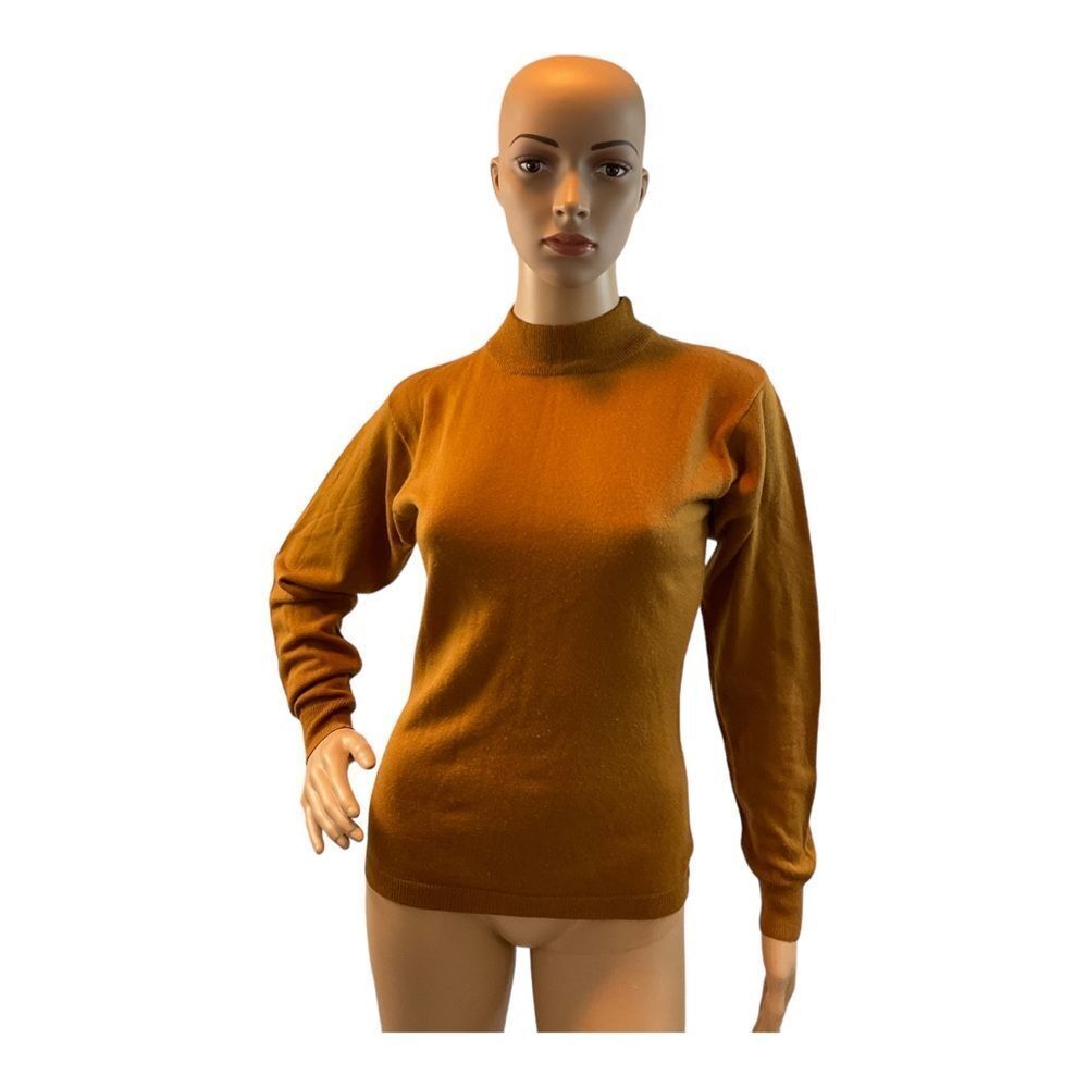 LEIVIN Womens Brown High Neck  Polyester Pullover Jumper Size S